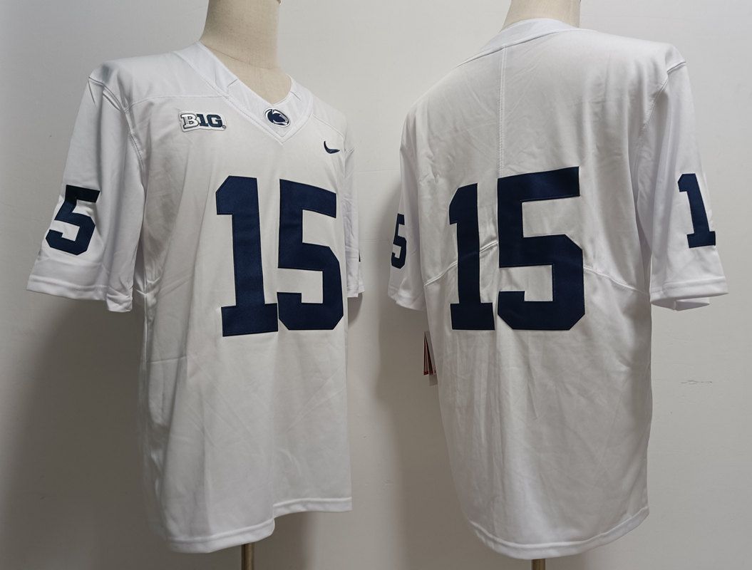 Men Penn State Natty Lions #15 No Name White Nike 2025 NCAA Jersey